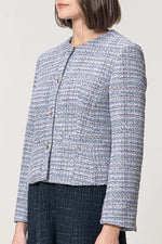 Boucle Tweed: Collarless Short Jacket