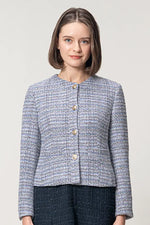 Boucle Tweed: Collarless Short Jacket