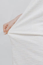 Stretch Lame Tweed: No-Collar Short Jacket