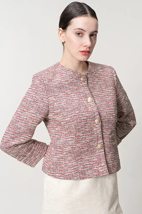Stretch tweed: Short jacket