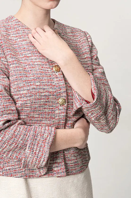 Stretch tweed: Short jacket
