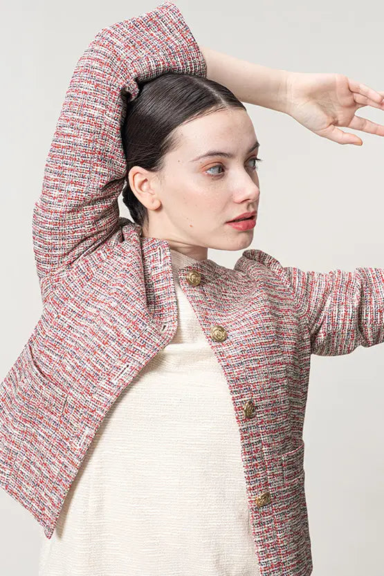 Stretch tweed: Short jacket