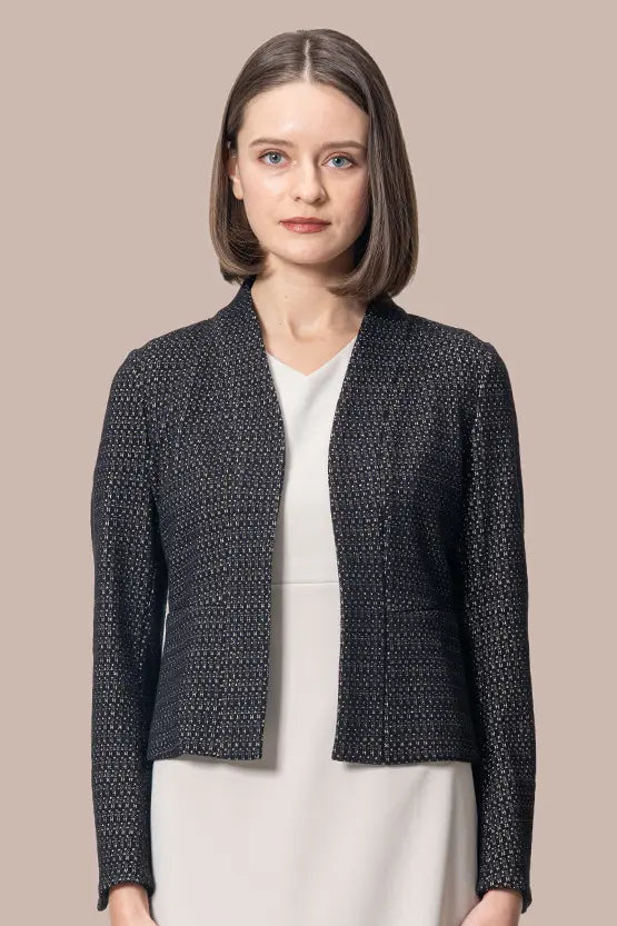 Lame Jacquard:Bolero-Length Jacket