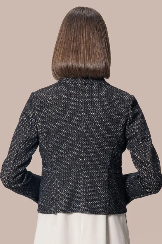 Lame Jacquard:Bolero-Length Jacket