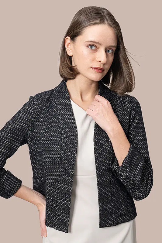 Lame Jacquard:  Bolero-Length Jacket