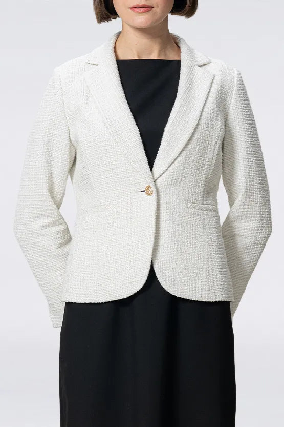 Stretch Lame Tweed: Tailored Jacket