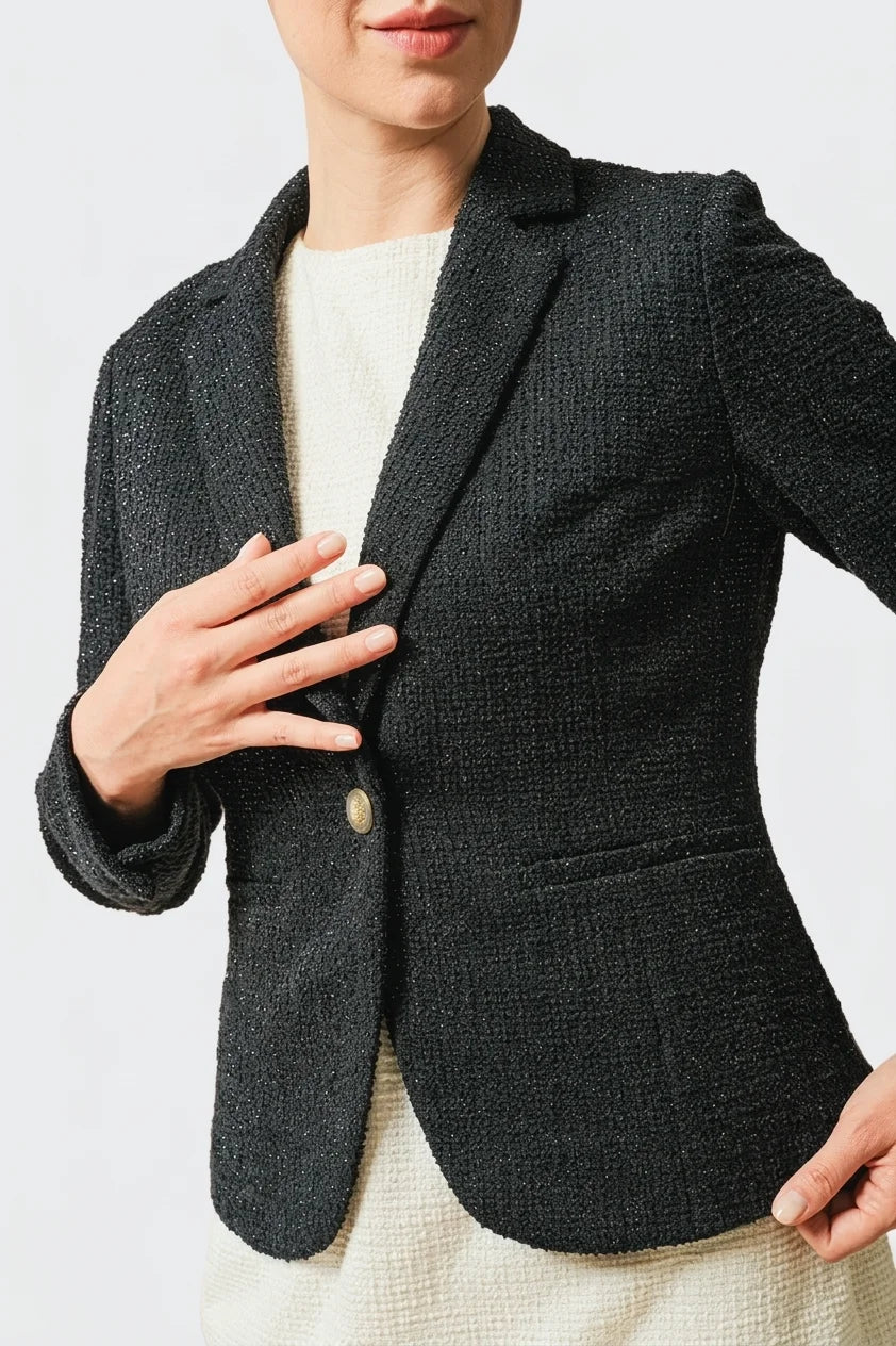 Stretch Lame Tweed: Tailored Jacket