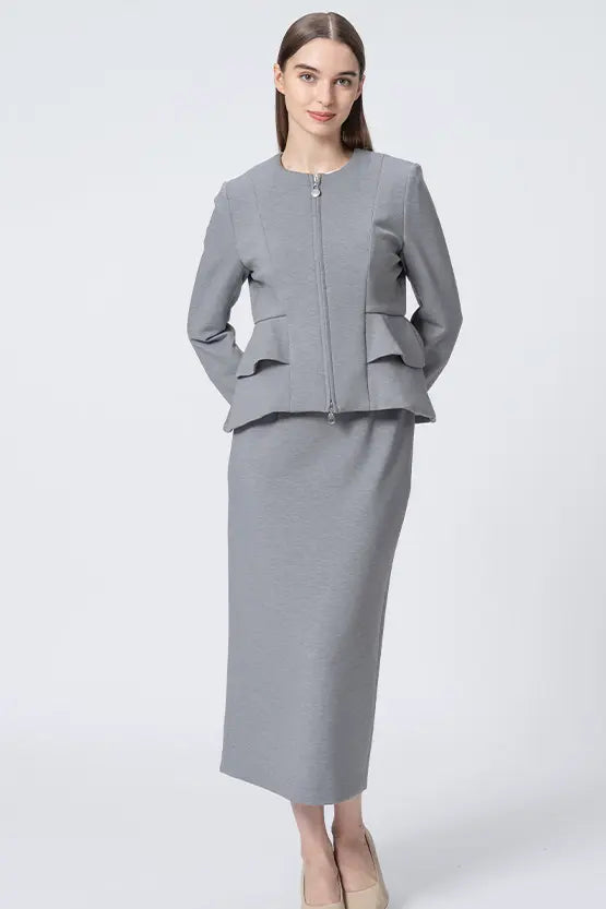 Marshmallow Tech: Double Peplum Jacket