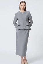 Marshmallow Tech: Double Peplum Jacket