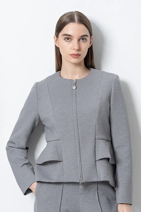 Marshmallow Tech: Double Peplum Jacket