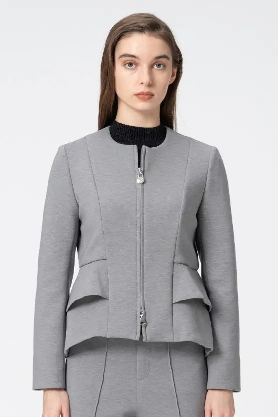 Marshmallow Tech: Double Peplum Jacket