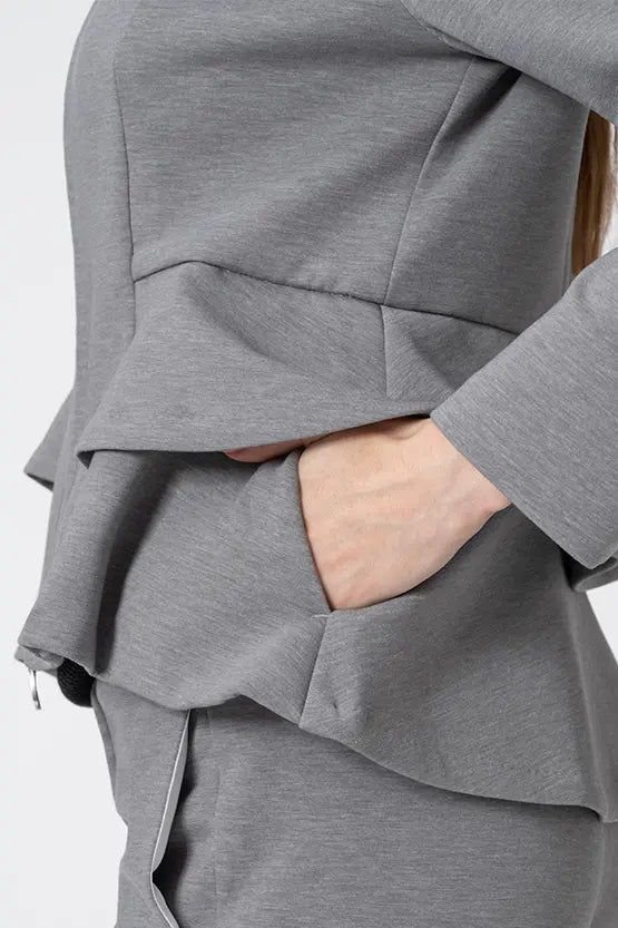 Marshmallow Tech: Double Peplum Jacket