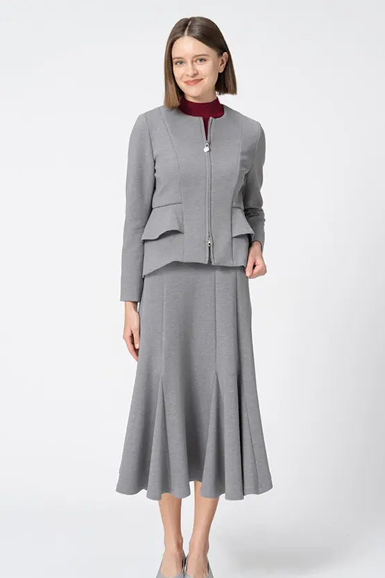 Marshmallow Tech: Double Peplum Jacket