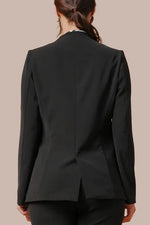 Smart Stretch: Black No-Curl Long Jacket