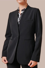 Smart Stretch: Black No-Curl Long Jacket