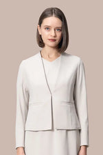 Smart Stretch Front Hook Collarless Jacket