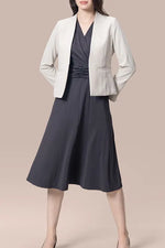 Smart Stretch Front Hook Collarless Jacket