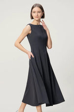 Active Stretch: A-line front zip long dress