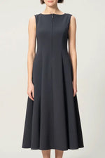 Active Stretch: A-line front zip long dress