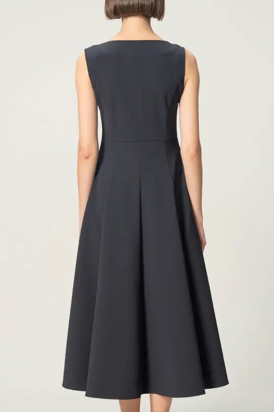 Active Stretch: A-line front zip long dress