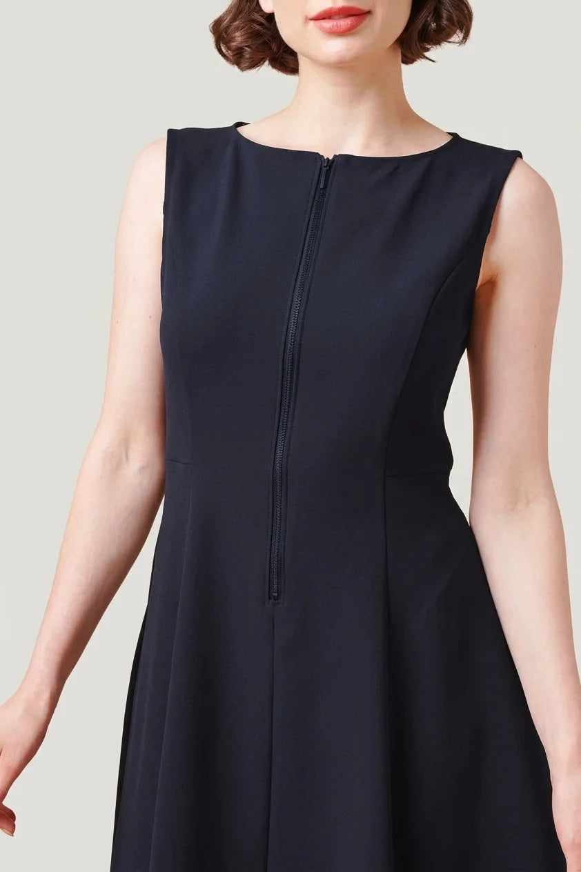 Active Stretch: Short A-Line Front Zip Dress