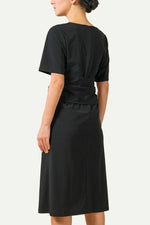 Strong Twist Stretch: Black T-Shirt Dress