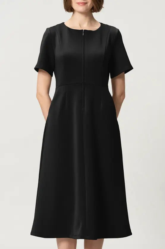 Space Material: A-line Front Zip Dress