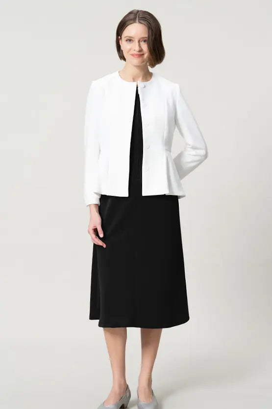 Space Material: A-line Front Zip Dress