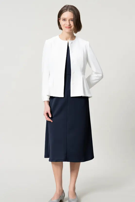 Space Material: A-line Front Zip Dress