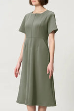 Space Material: A-line Front Zip Dress