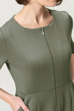 Space Material: A-line Front Zip Dress