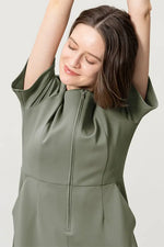 Space Material: A-line Front Zip Dress