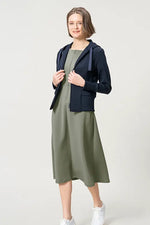 Space Material: A-line Front Zip Dress