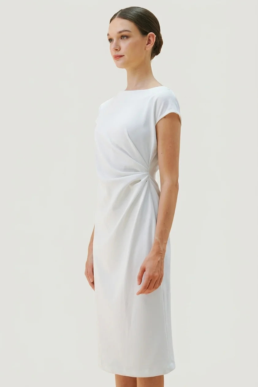 Active Stretch: Active Stretch White Sash T-Dress