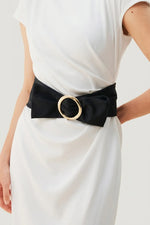 Active Stretch: Active Stretch White Sash T-Dress