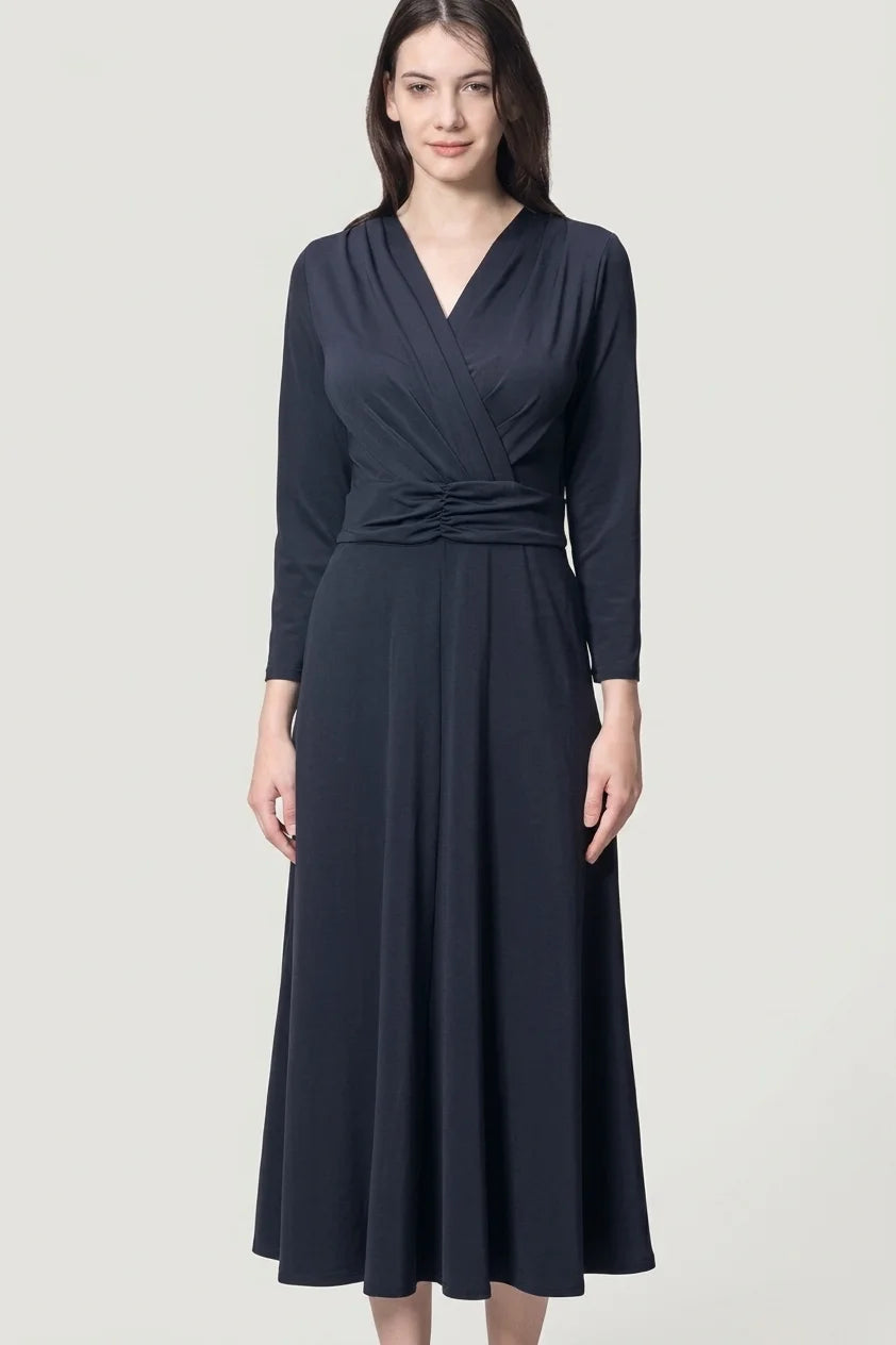 Stretch Jersey: Navy Long Marilyn Dress