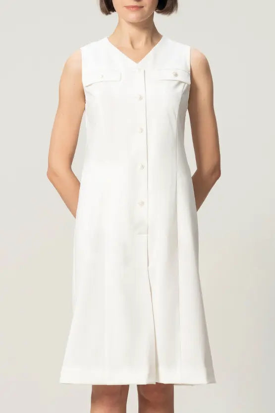 Tech Jersey: Front Button Dress