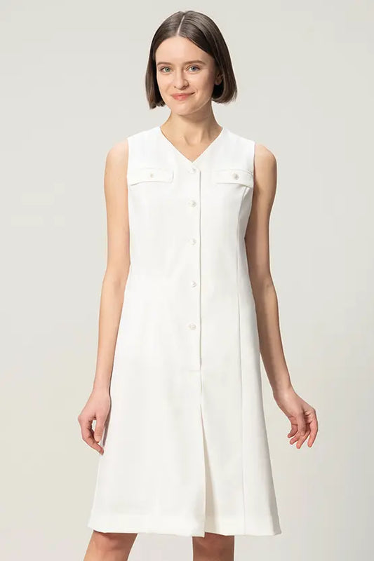 Tech Jersey: Front Button Dress