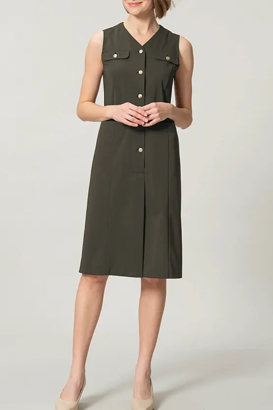 Tech Jersey: Front Button Dress