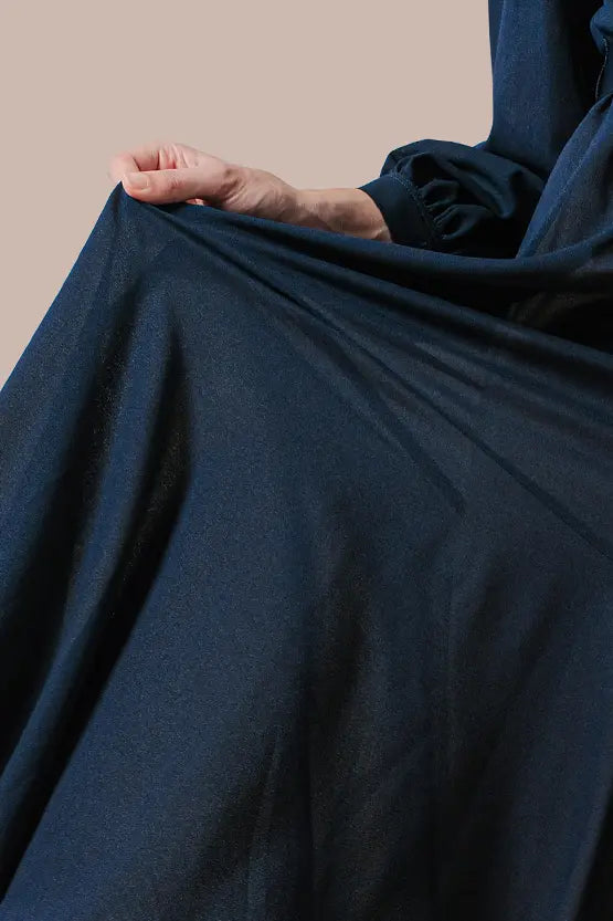 Stretch Chiffon:Navy Long Mermaid Dress