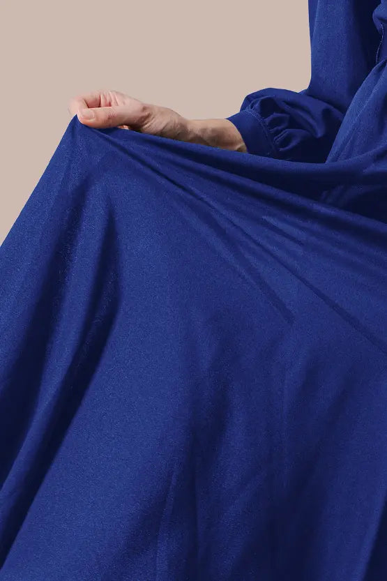 Stretch Chiffon:Navy Long Mermaid Dress