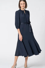 Back Satin Georgette: Long Mermaid Dress