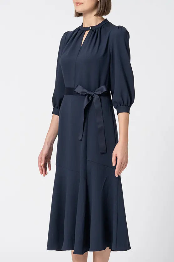 Back Satin Georgette: Long Mermaid Dress
