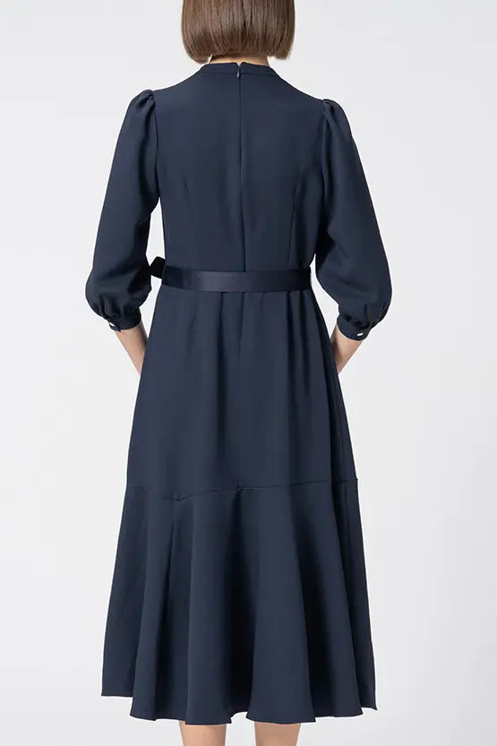 Back Satin Georgette: Long Mermaid Dress