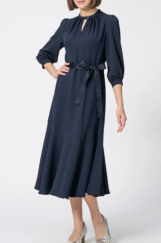 Back Satin Georgette: Long Mermaid Dress