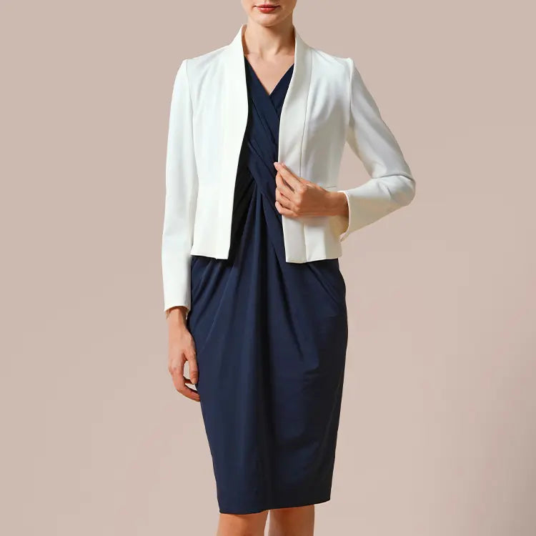 Sculpted silhouette characteristic of luxury brands, accentuating your natural beauty