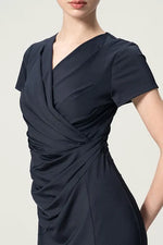 [Ice Jersey] Gathered Dress