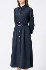 Active Warm Pinstripe: Shirt Dress