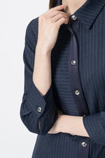 Active Warm Pinstripe: Shirt Dress