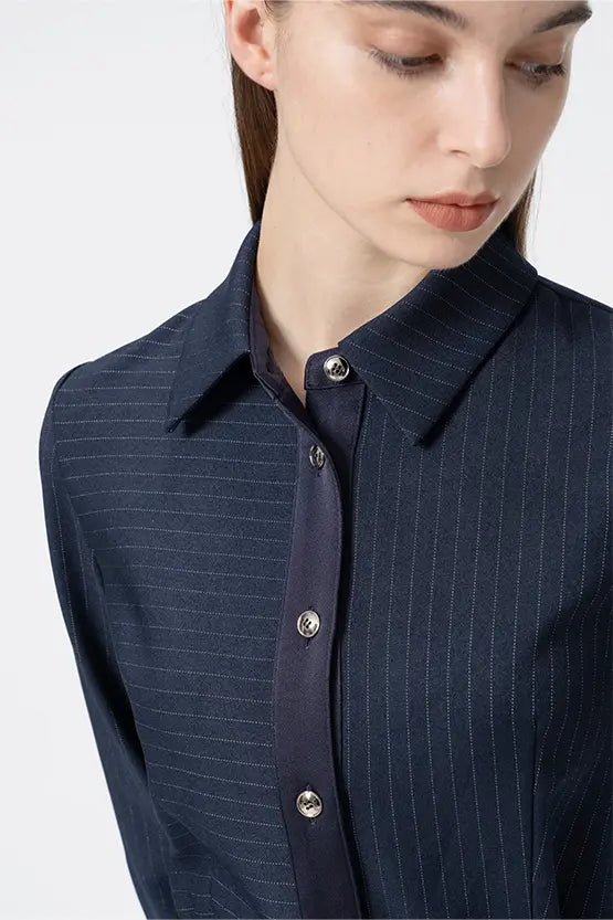Active Warm Pinstripe: Shirt Dress